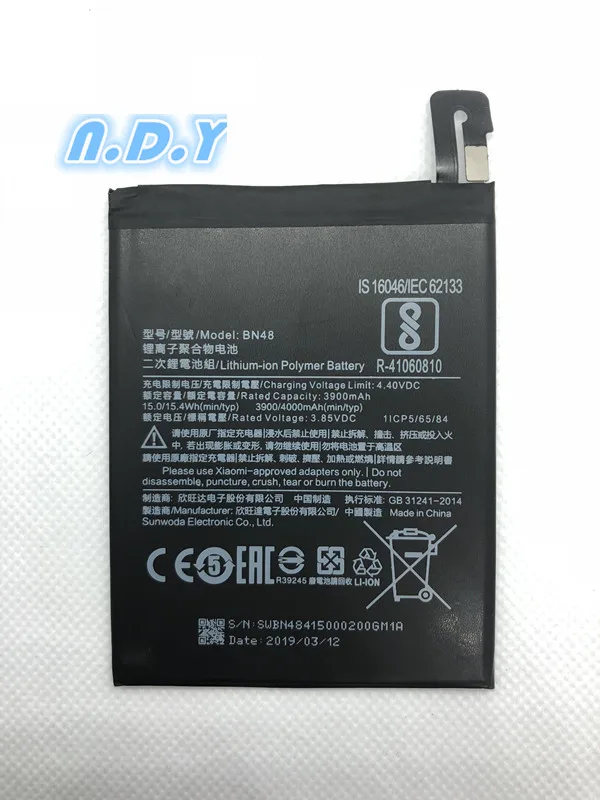 Для Xiaomi Redmi Note 6 Pro Аккумулятор 4000/4100mAh BN48 аккумулятор