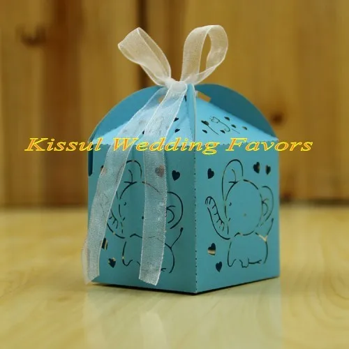 (10 шт./лот) Детская лазерная резка слоненка бумажная коробка для детского дня