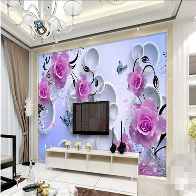 Обои Настенная Наклейка розовая роза лепесток кулон падение двойной диск