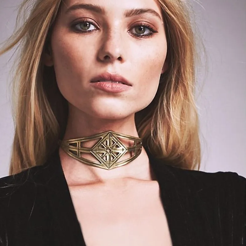 Momdy Для женщин металла золота колье Мода 2017 г. элегантный заявление Цепочки и