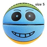 Blue Size 5 Kuangmi баскетбол дети улыбающееся лицо мини мяч баскетбольная игра Размер 3/размер 4/Размер 5 для тренировок в помещении и на улице детские игрушки подарки - Цвет: Blue Size 5