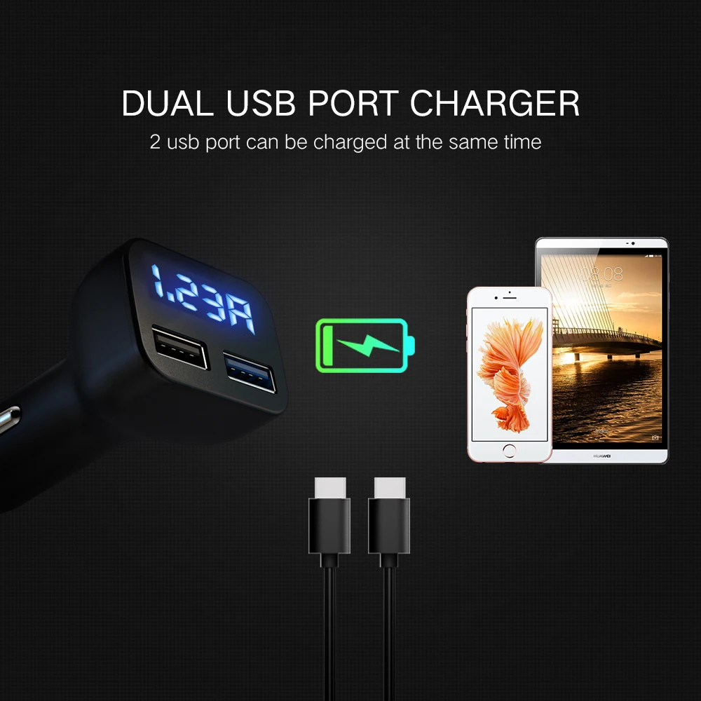 Автомобильное зарядное устройство DONAK Quick Charge 3 0 Dual USB для мобильного телефона