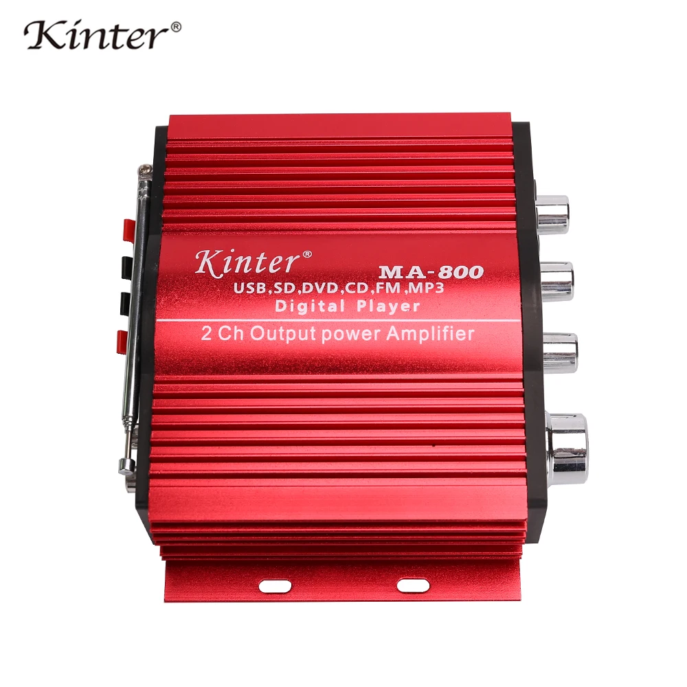 Kinter MA-800 стерео усилитель 2CH DC12V с USB SD FM входом в домашний Автомобиль Мотоцикл