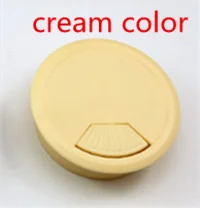 cream color 2 шт. Высокое качество ABS компьютерный стол с втулкой кабельный порт проволочное отверстие крышка 50 мм/53 мм/60 мм проволочный стеллаж для хранения мебельная фурнитура - Цвет: cream color