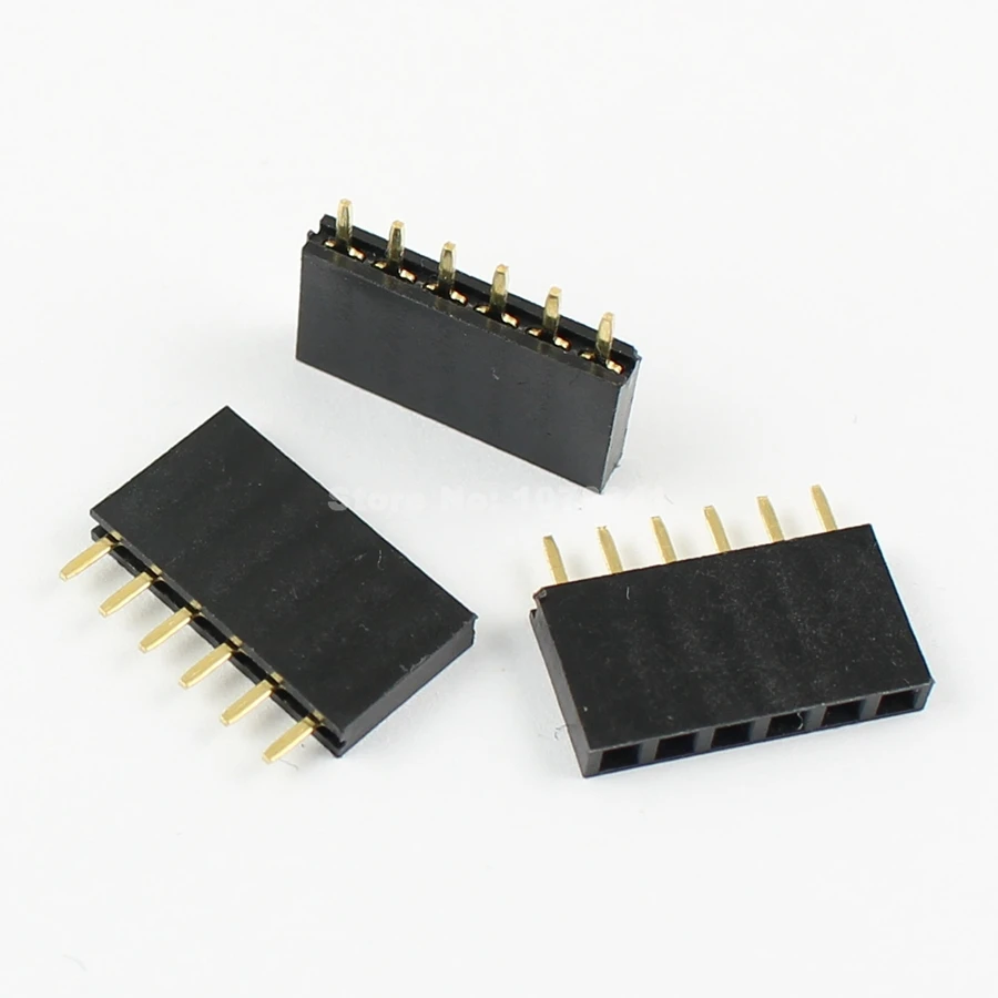 100 шт. Однорядная прямая лента для заголовка шаг 2 54 мм 6 контактов мама PH: 8 5 мм|pin