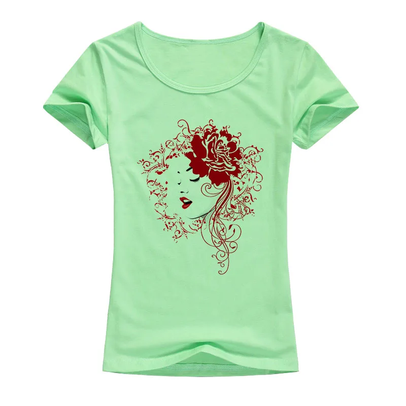 Летние модные красивые аристократических женщин с принтом хлопковая Футболка