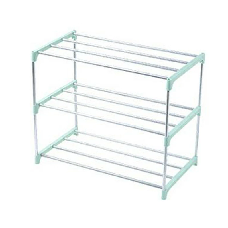 3L Nordic Green DIY простой стеллаж для хранения обуви полка 3/4 слоев из нержавеющей стали легко установить обувной шкаф для дома спальни общежития стеллаж для хранения - Цвет: 3L Nordic Green