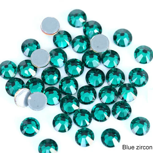 Blue zircon 41 цвет 5 размеров высокое качество кристалл AB Горячая фиксация стразы стекло страз железо на белом горячей фиксации Стразы для DIY одежды B0890 - Цвет: Blue zircon