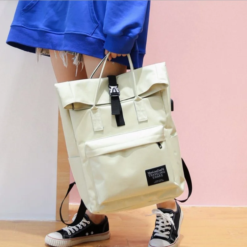Рюкзак женский вместительный из парусины с usb зарядкой|mochila fashion|backpack fashionfashion backpack