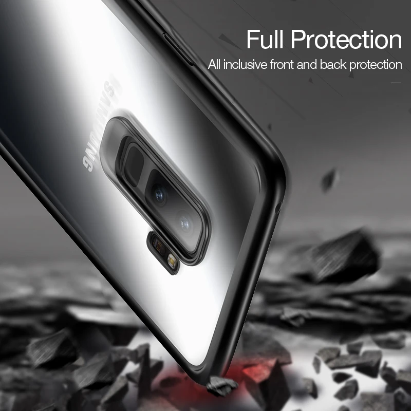Cafele Transparent Case For Samsung Galaxy S9 Plus TPU+silicone PC Back Cover Shockproof Coque |