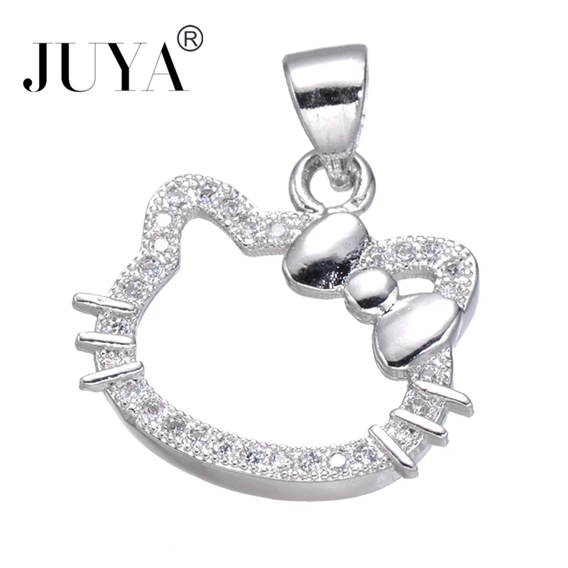 ЦИРКОНИЕВЫЕ милые Подвески hello kitty для изготовления украшений вручную DIY женские браслеты ожерелья Серьги Подвески Аксессуары фурнитура