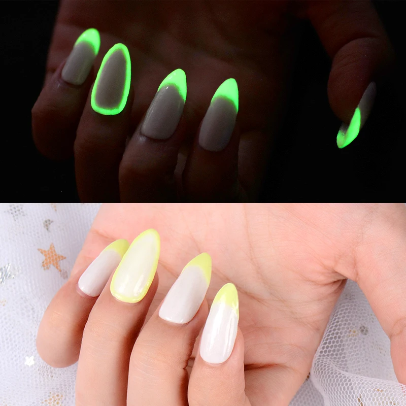 RBAN NAIL 1 коробка неоновый фосфор погружение светящаяся пудра художественные Ногти украшения флуоресцентный блеск светящаяся пудра пигментная пыль