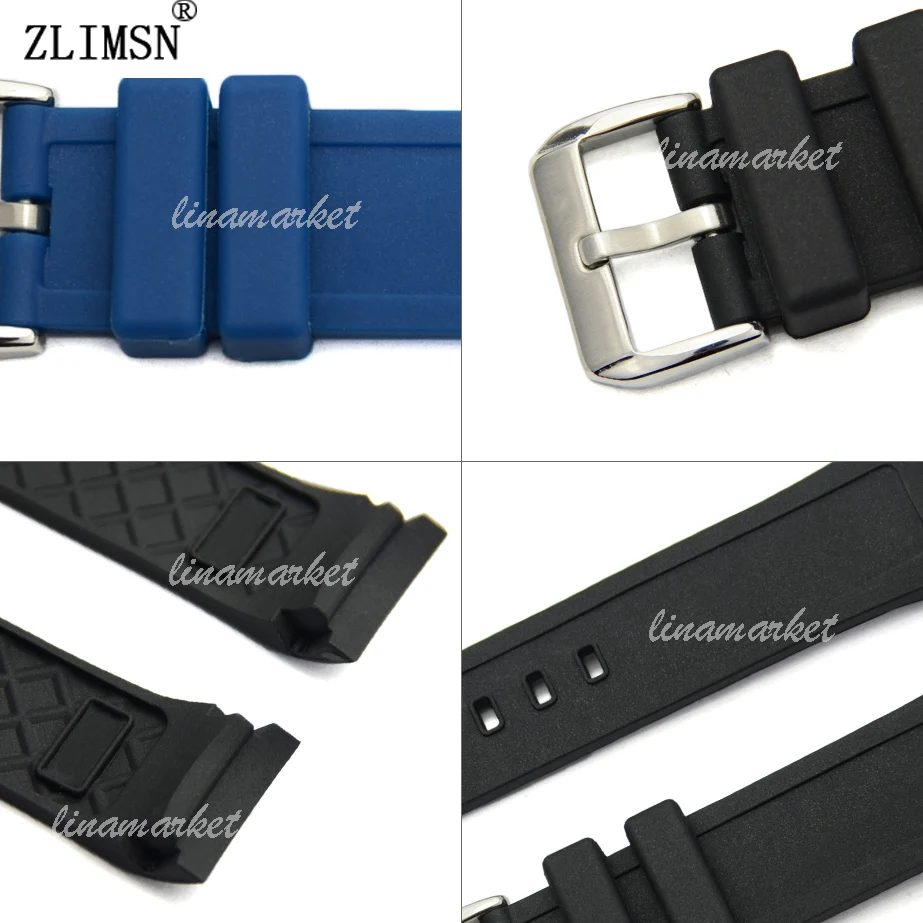 ZLIMSN Rubber watch band For IWC 21MM SiliconeMen Watchbands Top Brand Watch Strap