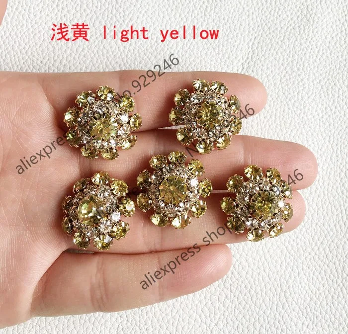 2 шт./лот 23 мм светло желтые зеленые белковые кристаллы со стразами золотые