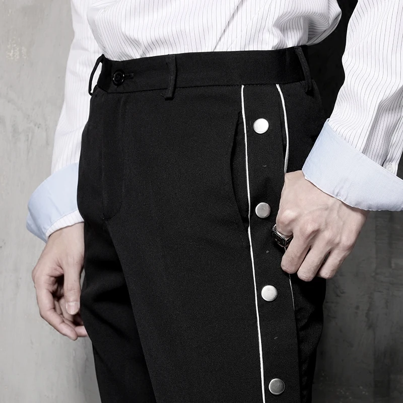 2018 Новые повседневные брюки мужские шаровары высокие уличные модные кнопки