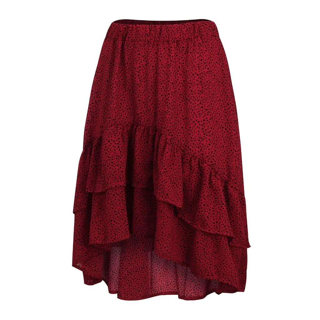 Женская юбка юбки faldas jupe femme shein saia Женская Высокая мода повседневная гофрированная волнистая юбка миди#50