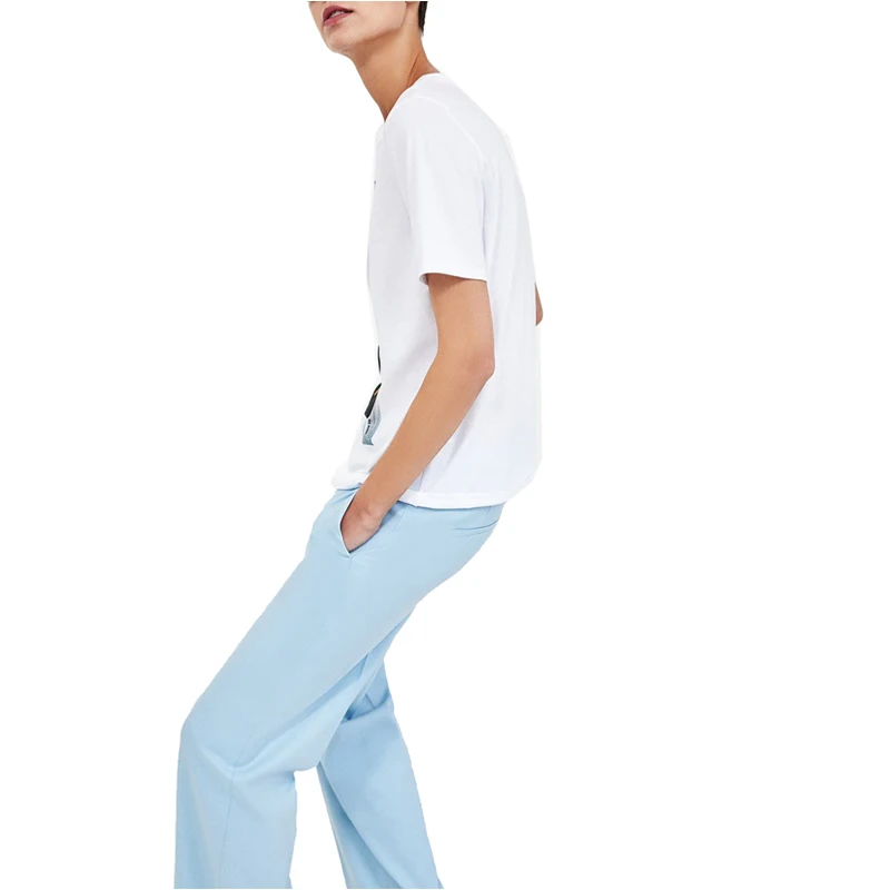 Летняя футболка NYMPH женские топы хлопковая белая женская модная с принтом очков