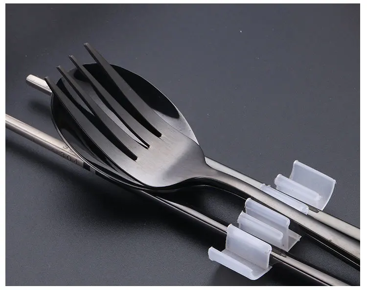 3pcs/set 304 Stainless Steel Flatware Set Spoon Fork Chopstick Dinner Tableware Kitchen Accessories Western Fork Set PN 007