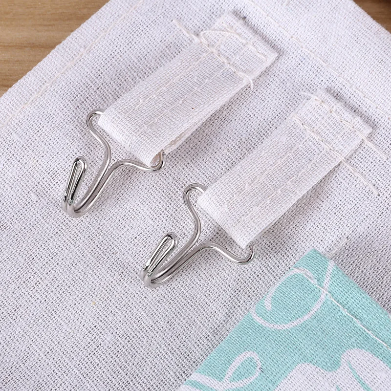 Льняная хлопковая тканевая сумка для хранения подвесная с 4 карманами косметики |