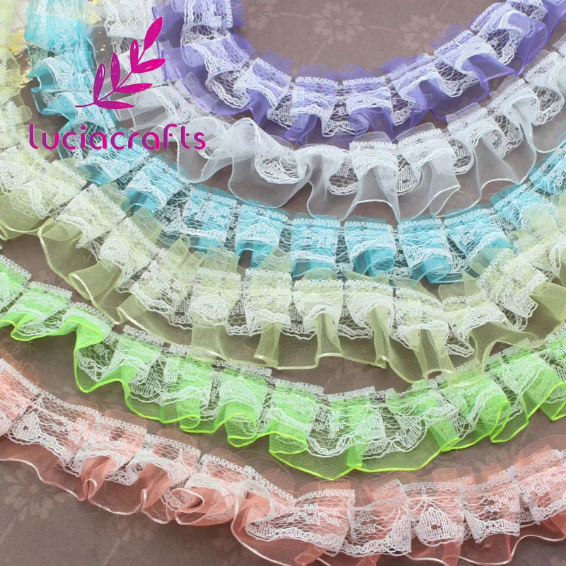 Lucia Crafts 2 ярда 2,5 см кружевная отделка ручной работы лоскутный материал с кружевной лентой DIY шитье и аксессуары для головных уборов V0204