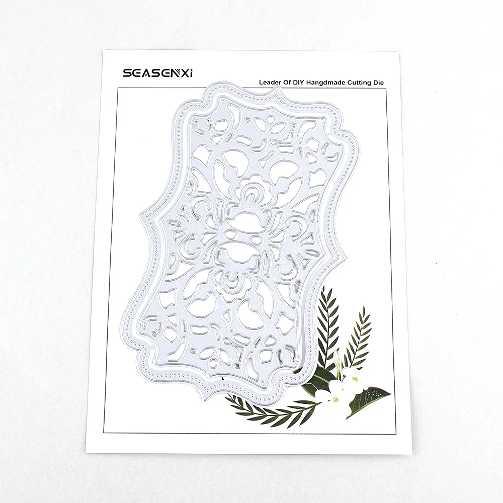 SEASENXI букв слова умирает для резки Скрапбукинг цветок кружева Fraem металлические