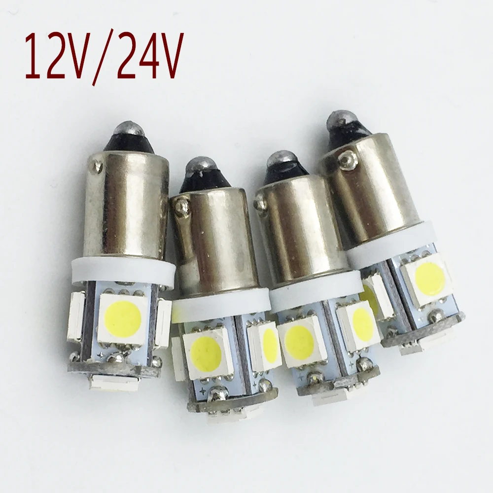 YSY 4 шт. BA9S 5SMD 5050 Автомобильный светодиодный авто лампы 12 V/24 V ксеноновый Светильник лампы белого и синего цвета красного и желтого цветов Цвет