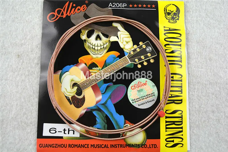 

Alice A206P-SL Acoustic Guitar Strings Stainless Steel Phosphor Bronze Color 1st-6th Single String Wholesales Free Shippng