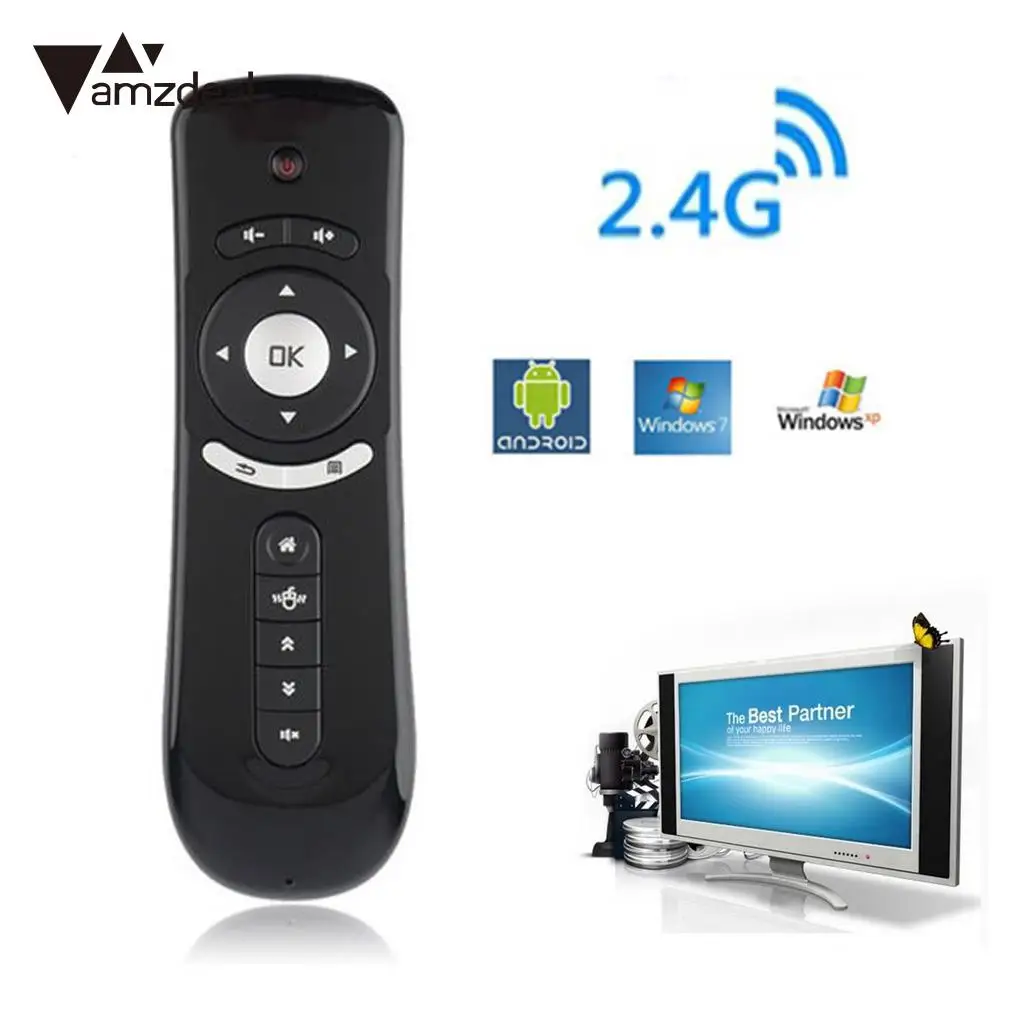 2,4 ГГц мини Air mouse(T2) гироскоп Беспроводная клавиатура для Android черный