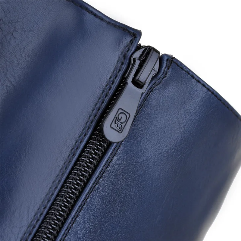 YMECHIC/женские сапоги черного и синего цвета сезон осень зима женские до колена с