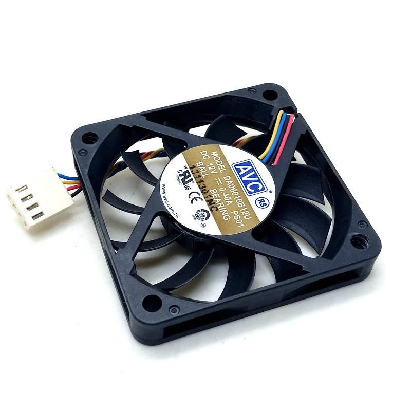 

10pcs 60mm fan slim For AVC DA06010B12U 10mm thickness 6010 12V 0.40A Dual Ball Bearing ultra-thin air volume cooling fan