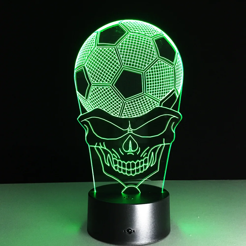 7 Color Lamp 3D Visual Led Night Lights for Kids Touch USB Table Lampara Lampe Baby Sleeping Nightlight Football 2017 Usb | Лампы и