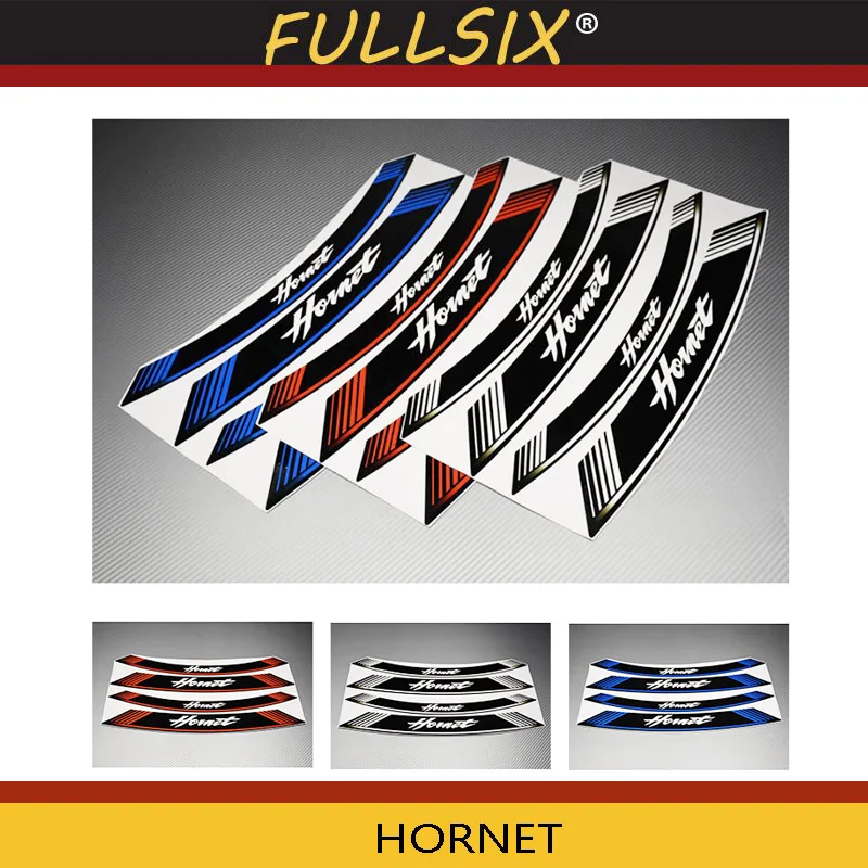

Motorcycle 8X Thick Edge Outer Rim Sticker Stripe Wheel Decals for HONDA HORNET