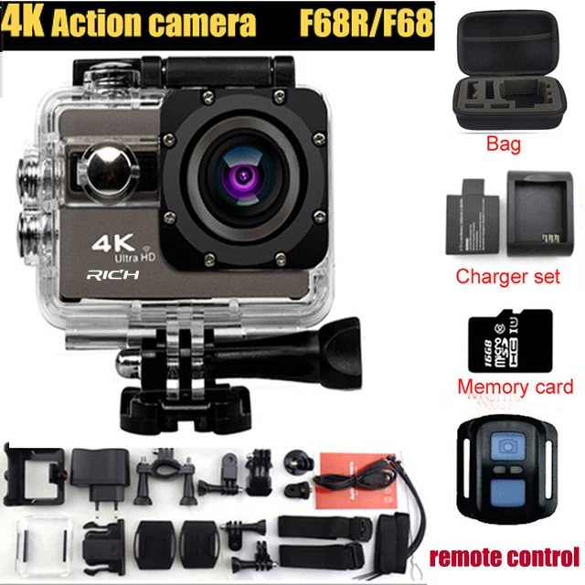 2108 богатая F68/F68R Экшн камера Novatek 96660 4K 24FPS 20MP голосовое оповещение ночная съемка WIFI