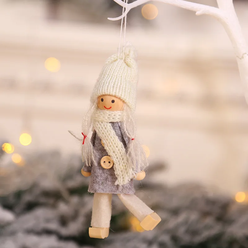 Год Noel Рождественский Ангел-девочка мальчик лыжные плюшевые куклы Рождественская елка орнамент кулон вечерние рождественские украшения для дома - Цвет: 18