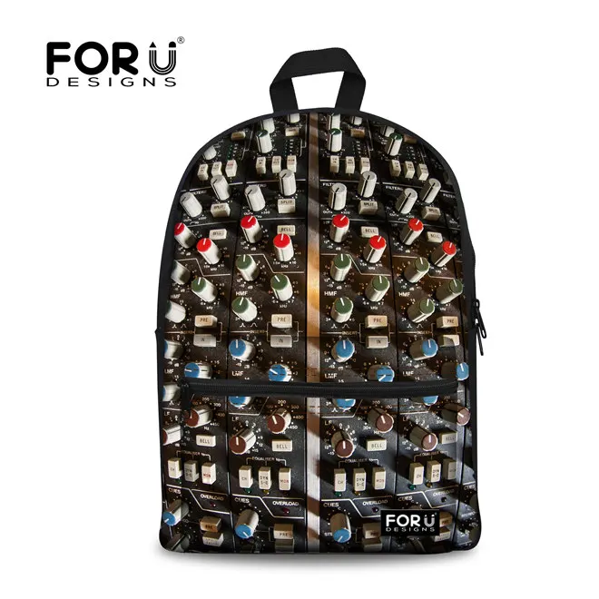 FORUDESIGNS/для женщин рюкзак Панк DJ музыка печати рюкзаки для подростков обувь девочек и мальчиков проигрыватель дизайн Mochila Feminina - Цвет: Красный