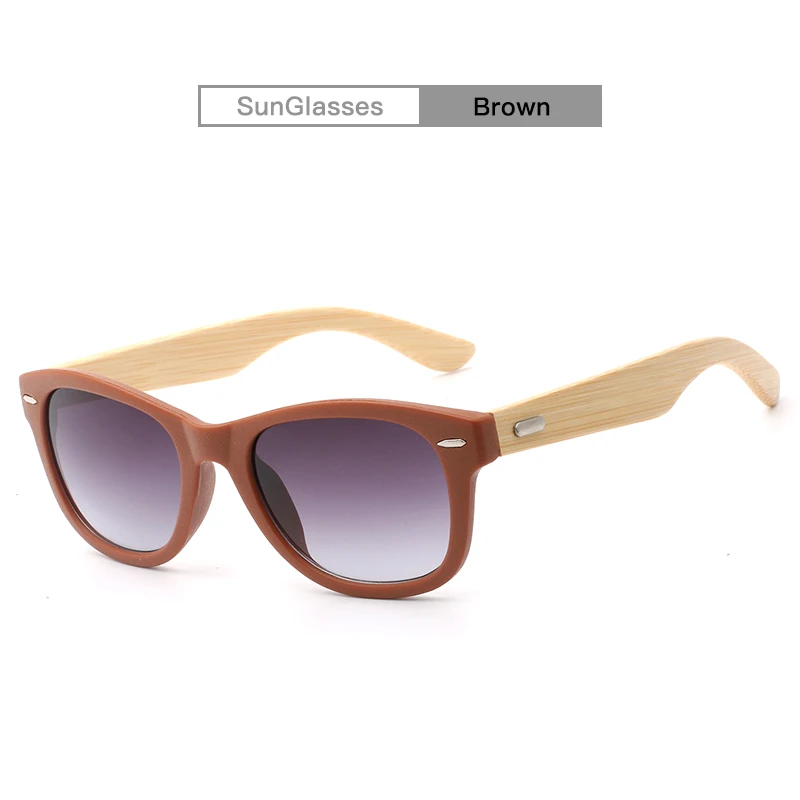 brown AZB бамбука ноги солнцезащитные очки для женщин Gafas Матовый Ретро UV400 зеркальные очки Брендовые дизайнерские очки солнцезащитные очки anteojos de sol mujer - Цвет линз: brown