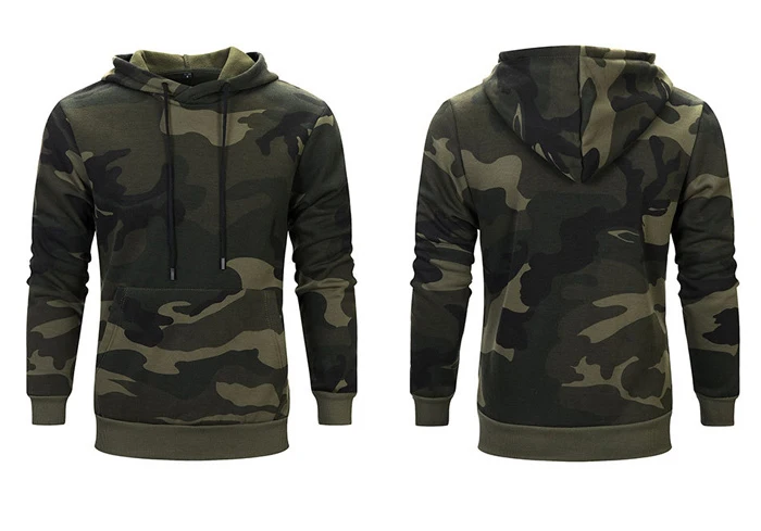 Men Camoflage Hoodie Hooded Sweatshirt Military Camo Pullover Fashion Thick Hoodies Slim Fit Fleece Sportswear Hoody Male