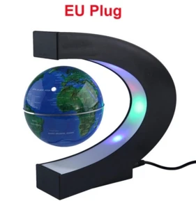 Blue EU Светодиодный магнитный левитационный светильник с плавающим глобусом в форме C, Карта мира, светодиодный светильник с вилкой США/Великобритании/ЕС/Австралии - Цвет корпуса: Blue EU