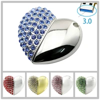 crystal heart usb flash drive 8gb 64gb necklace chain pendrive 32gb 16gb pendrive 3 0 gadget computer gift high speed usb stick
