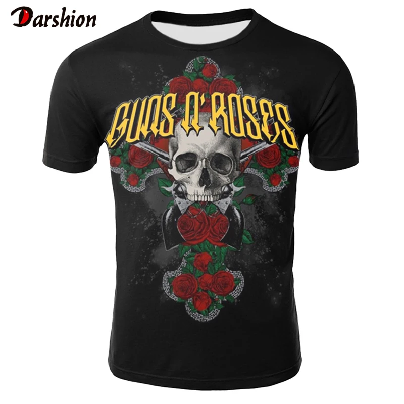 Roses And guns футболка 2019 повседневная мужская 3D футболка/для женщин короткий рукав