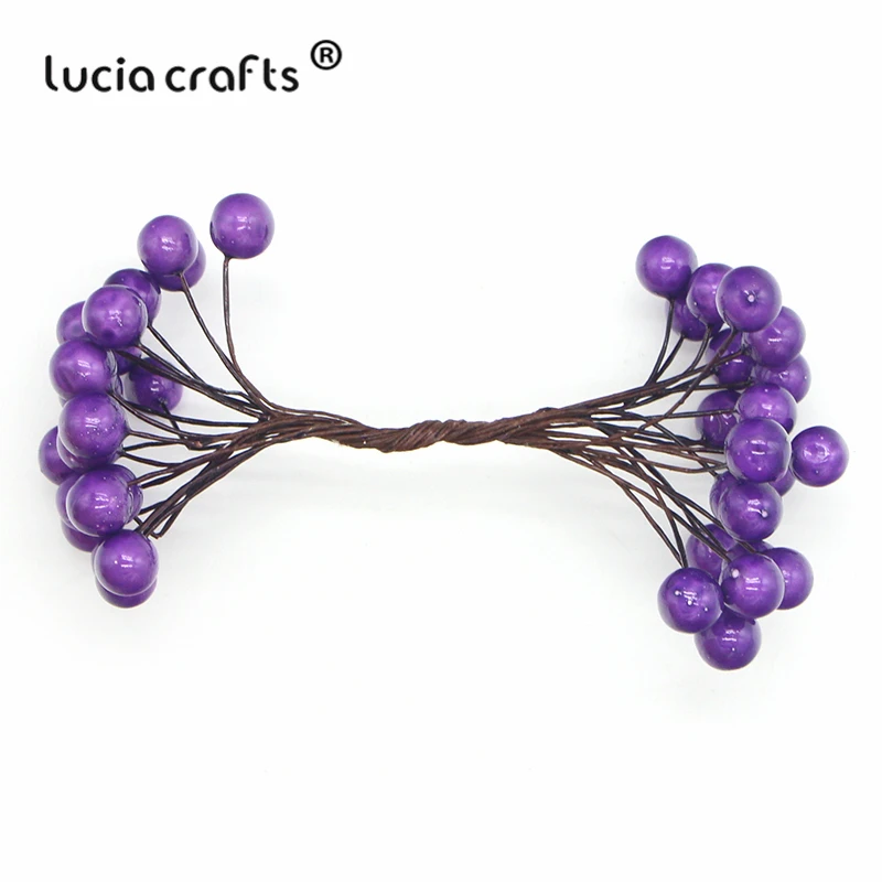 Распродажа! Lucia crafts 1 букет/5 букетов 10 мм Пена Искусственные фрукты тычинки Рождественский Декор DIY Подарочная коробка букет A0506