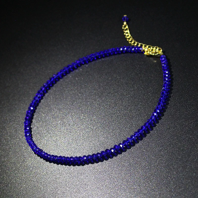 Blue JCYMONG Бусы камень короткое ожерелье для женщин горячий дизайн черное красочное модное женское колье-чокер Bijoux Femme для девушек - Окраска металла: Blue