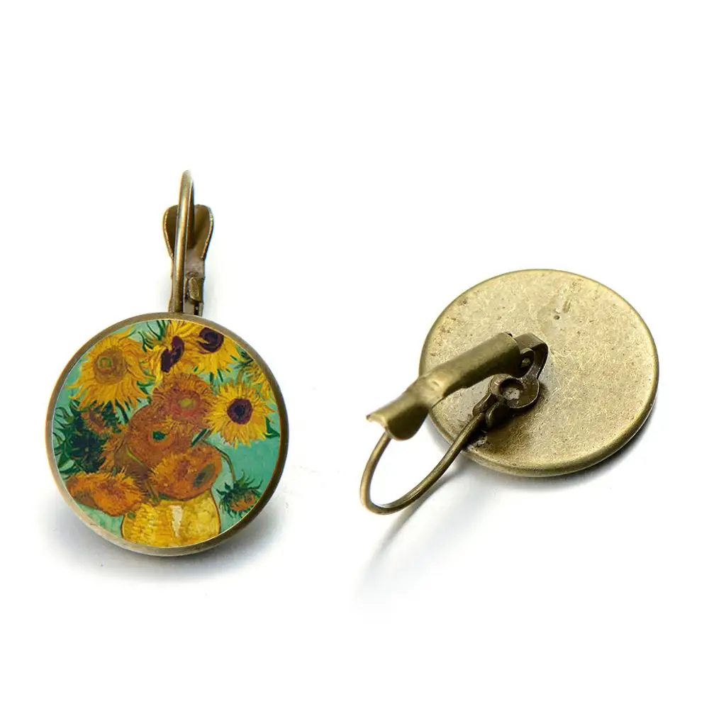 Азиатских Ван Гог серия масляной живописи серьги Звездная ночь подсолнухи