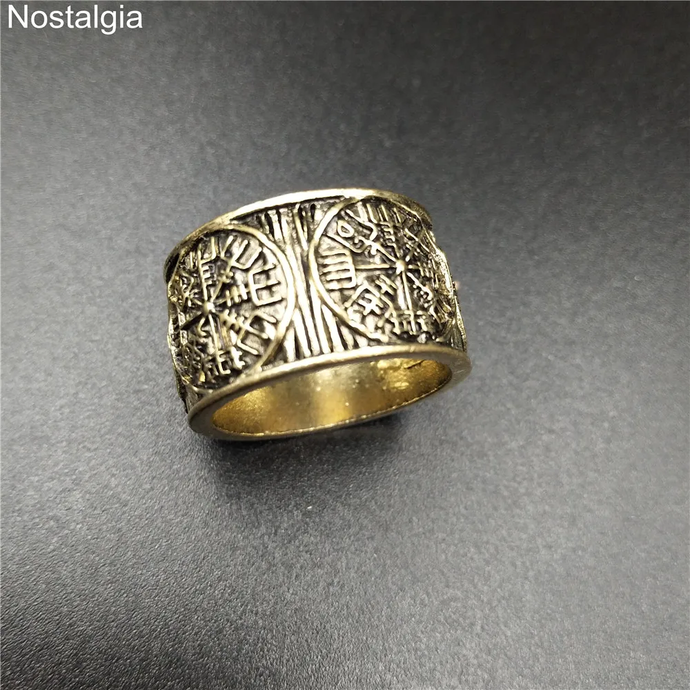 Ностальгия викингов вегвизир компас шлем Awe скандинавский амулет мужское кольцо