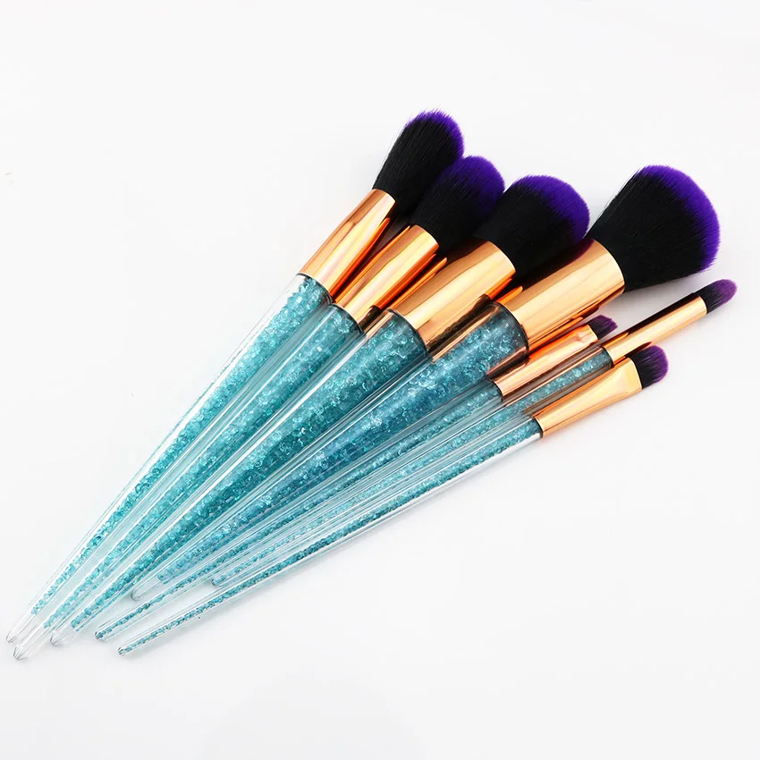 7 шт. набор кистей для макияжа со стразами и кристаллами алмазные