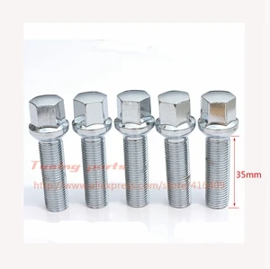 35mm shank 10pcs 10 шт./партия M14X1.5 болты шарикового сиденья 35 мм 40 мм 45 мм 50 мм хвостовик Audi/Benz/VolksWagen - Цвет: 35mm shank 10pcs