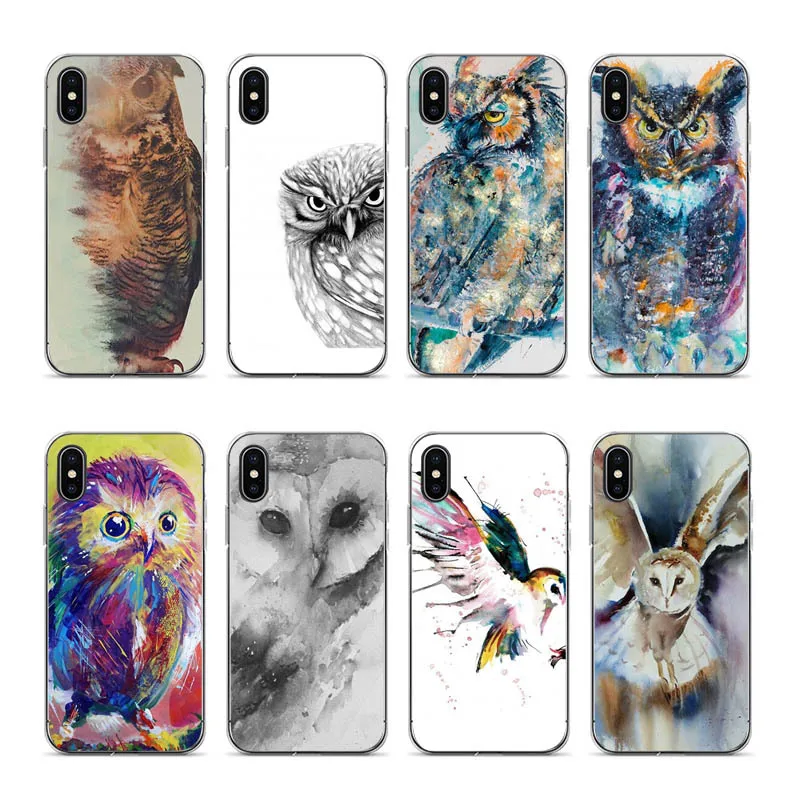 Милый чехол для телефона с рисунком Совы и сердечек iphone 6 6s 7 7plus 8 8plus X xs xr XS Max