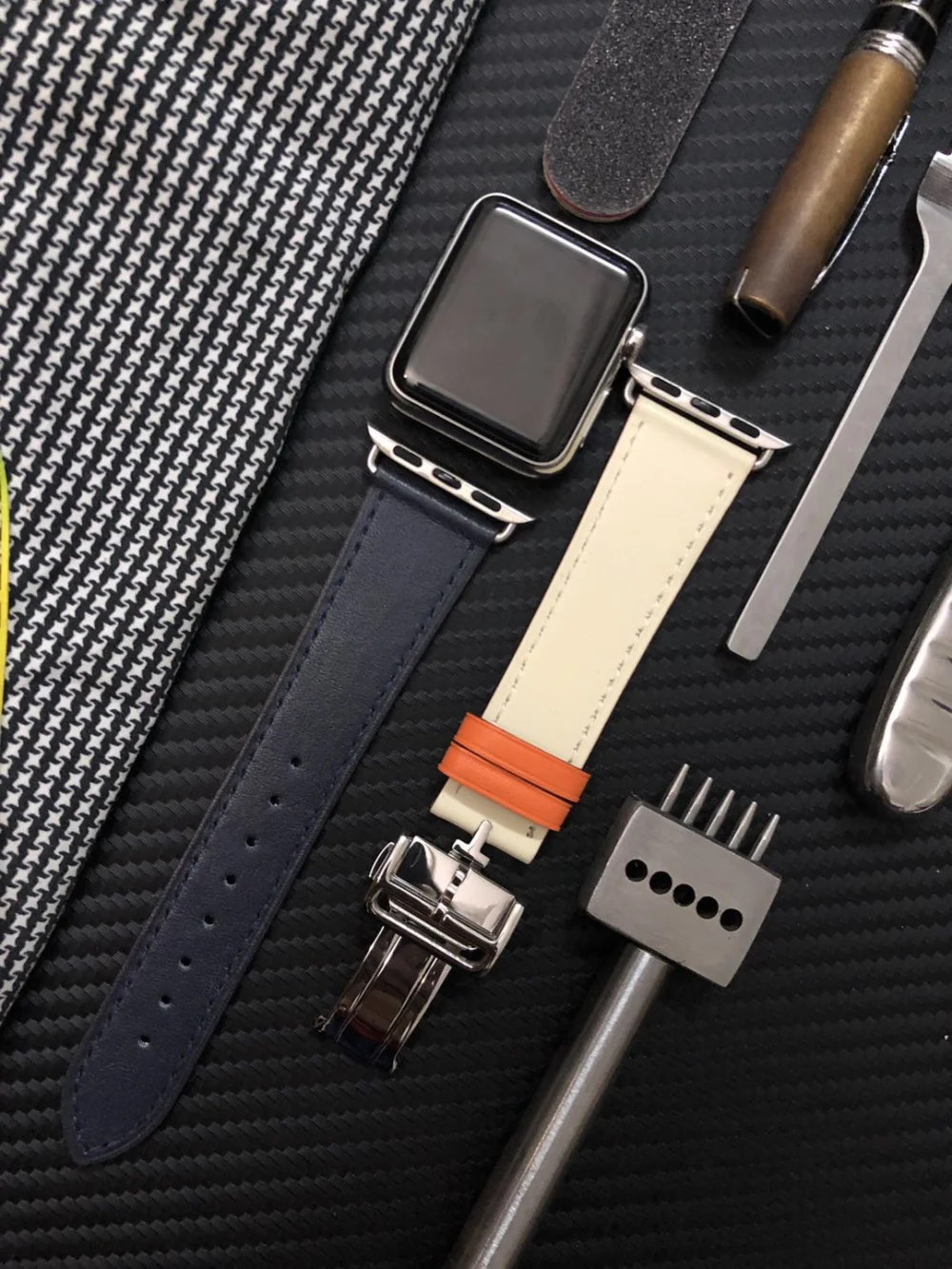 Высококлассный складной ремешок из натуральной кожи с пряжкой для Apple Watch 44 мм 42 мм 38 мм 40 мм браслет из натуральной кожи для iWatch 4 3 2 1 ремешок