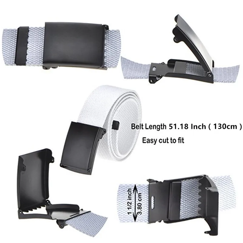 Пояс унисекс для мужчин и женщин однотонный холщовый ремень высококачественные