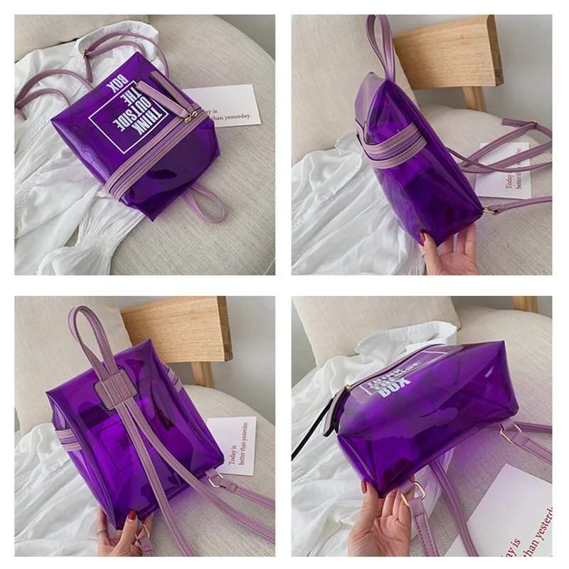 

Jiessie&Angela Backpack Women Waterproof Fashion Transparent Small Backpack Women Travel Backpacks Casual Shoulder Bags Mochila